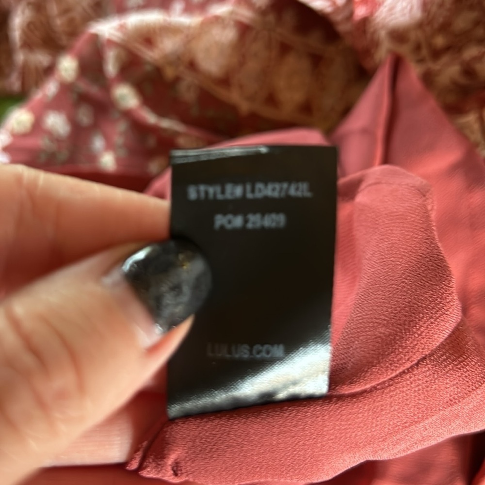 Lulus Field Of Flowers Rust Red Multi Print Long … - image 8